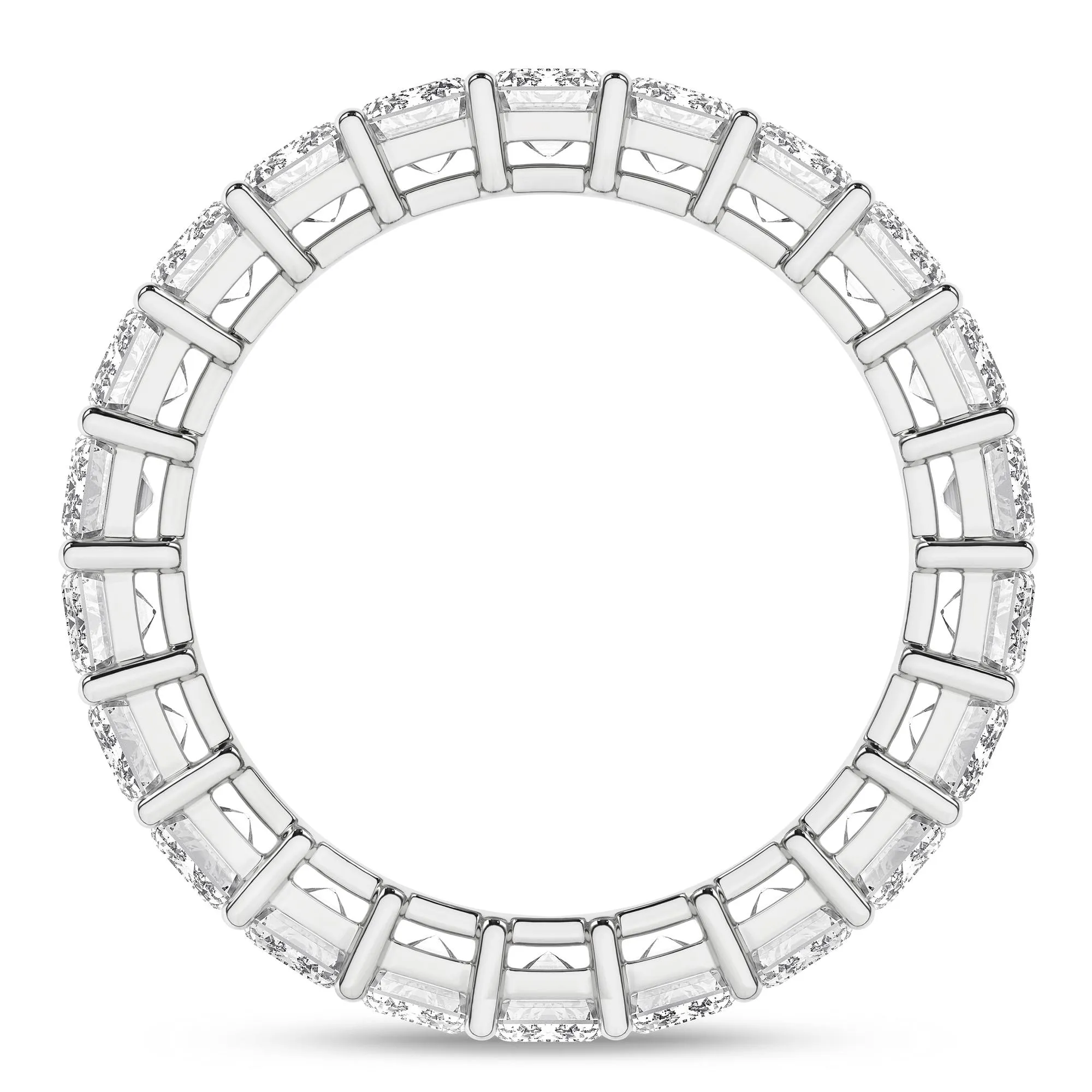 14K White Gold Lab Grown Emerald Cut Diamond Eternity Band