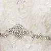 A-Line Wedding Long Dress with Sheer Yoke Neckline