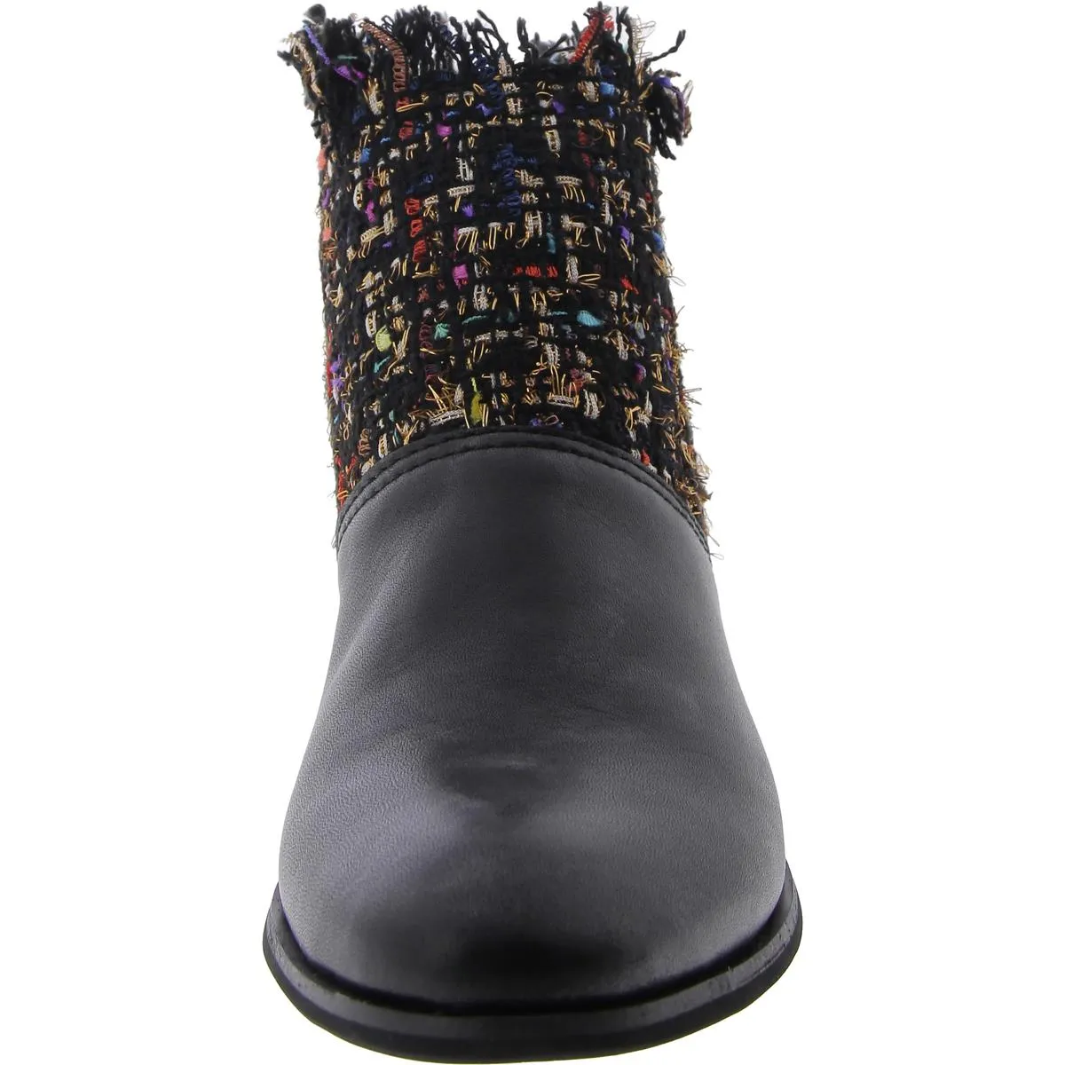 All Black Womens 50/50 II Pointed Toe Mixed Media Mid-Calf Boots