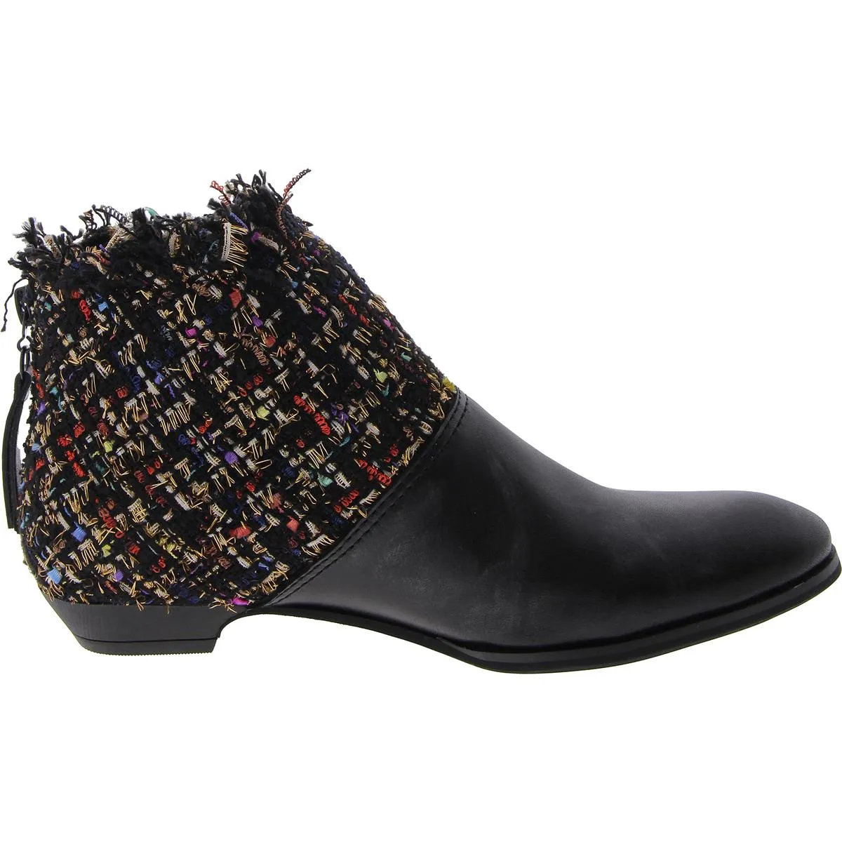 All Black Womens 50/50 II Pointed Toe Mixed Media Mid-Calf Boots