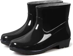 Ankle Rain Boots for Women, Women's Short Ankle Rain Boots Waterproof Wide Calf Garden Shoes Lightweight Anti-Slipping Rubber Shoes