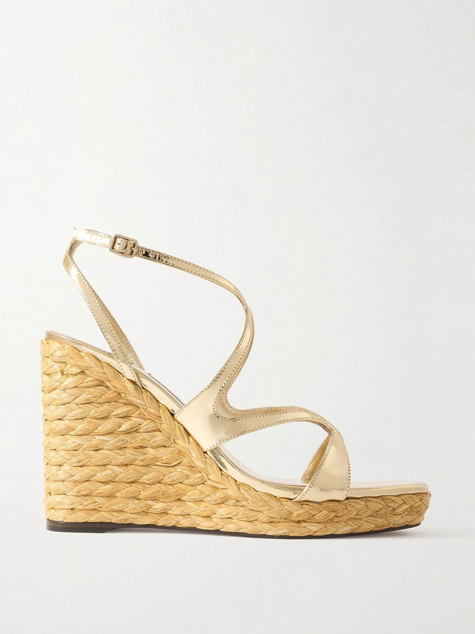 Ayla 110 metallic leather espadrille wedge sandals