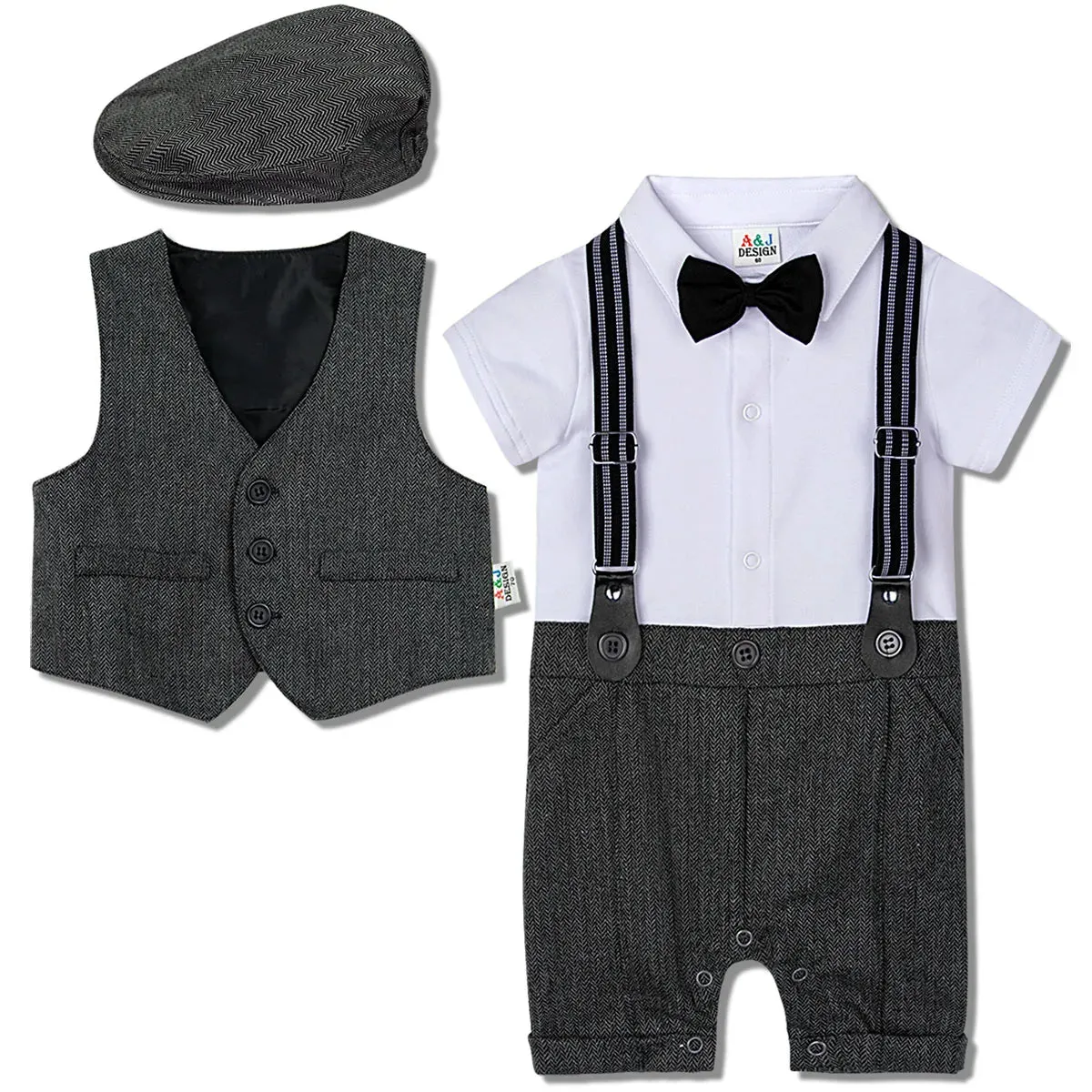 Baby Boy Baptism Gentleman Outfit 3pc Set