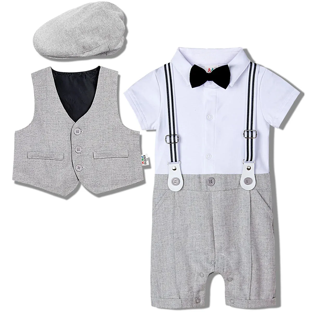 Baby Boy Baptism Gentleman Outfit 3pc Set