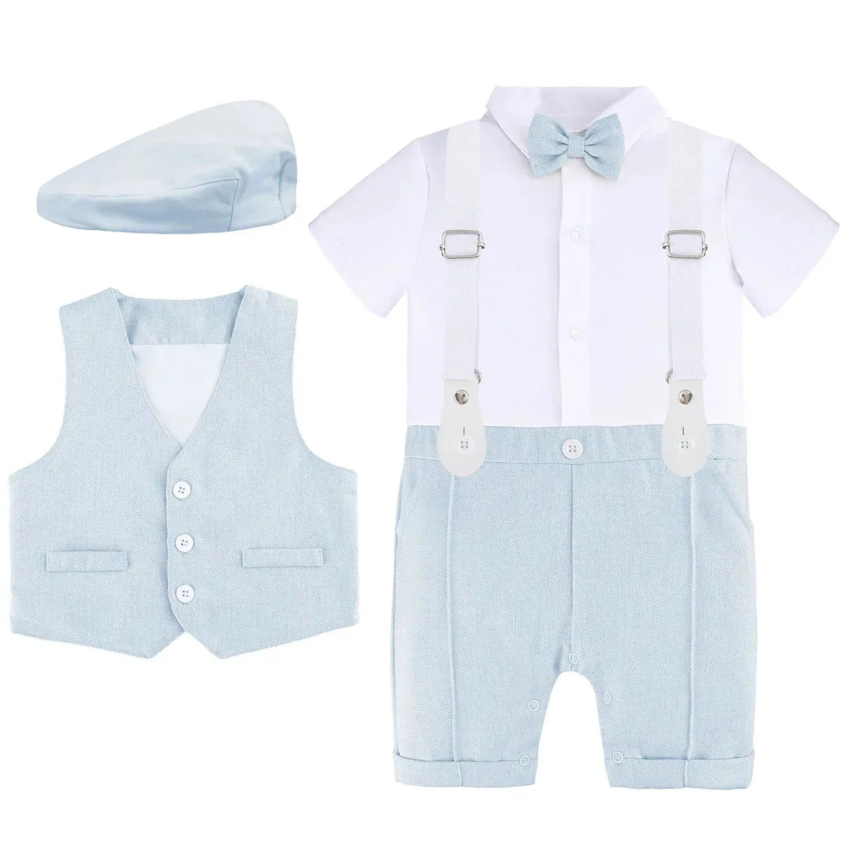 Baby Boy Baptism Gentleman Outfit 3pc Set