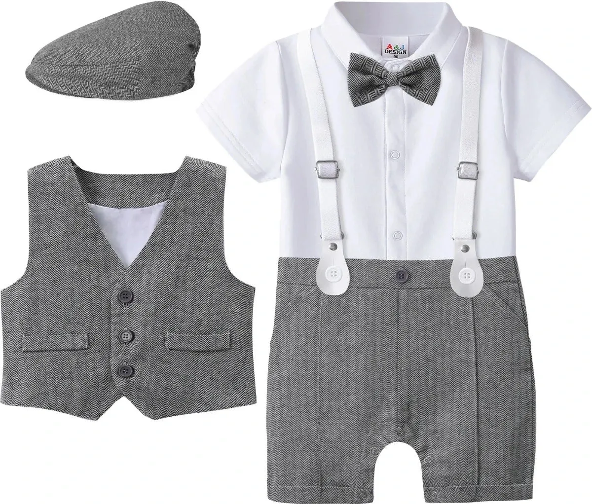Baby Boy Baptism Gentleman Outfit 3pc Set