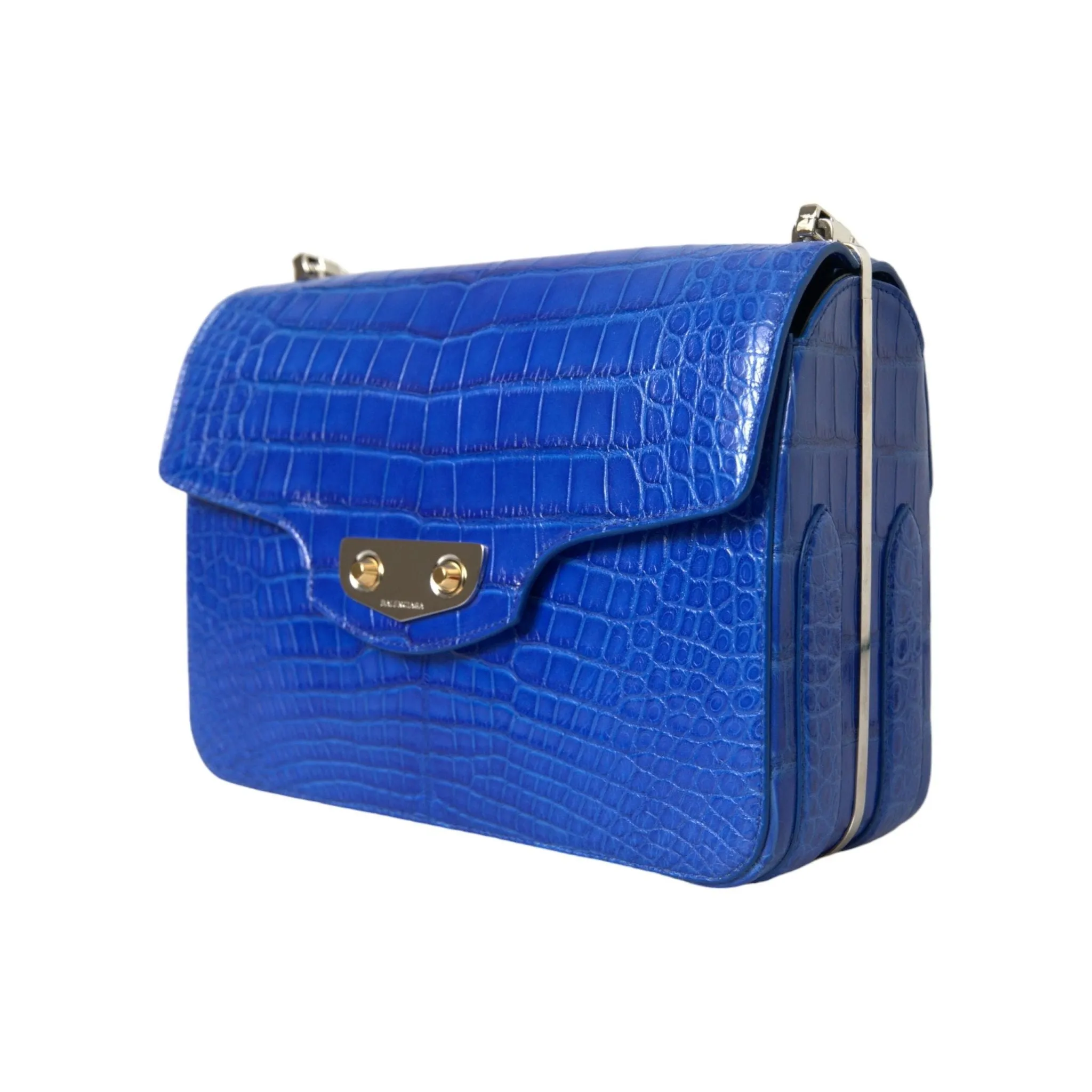 Balenciaga Chic Alligator Skin Chain Shoulder Bag