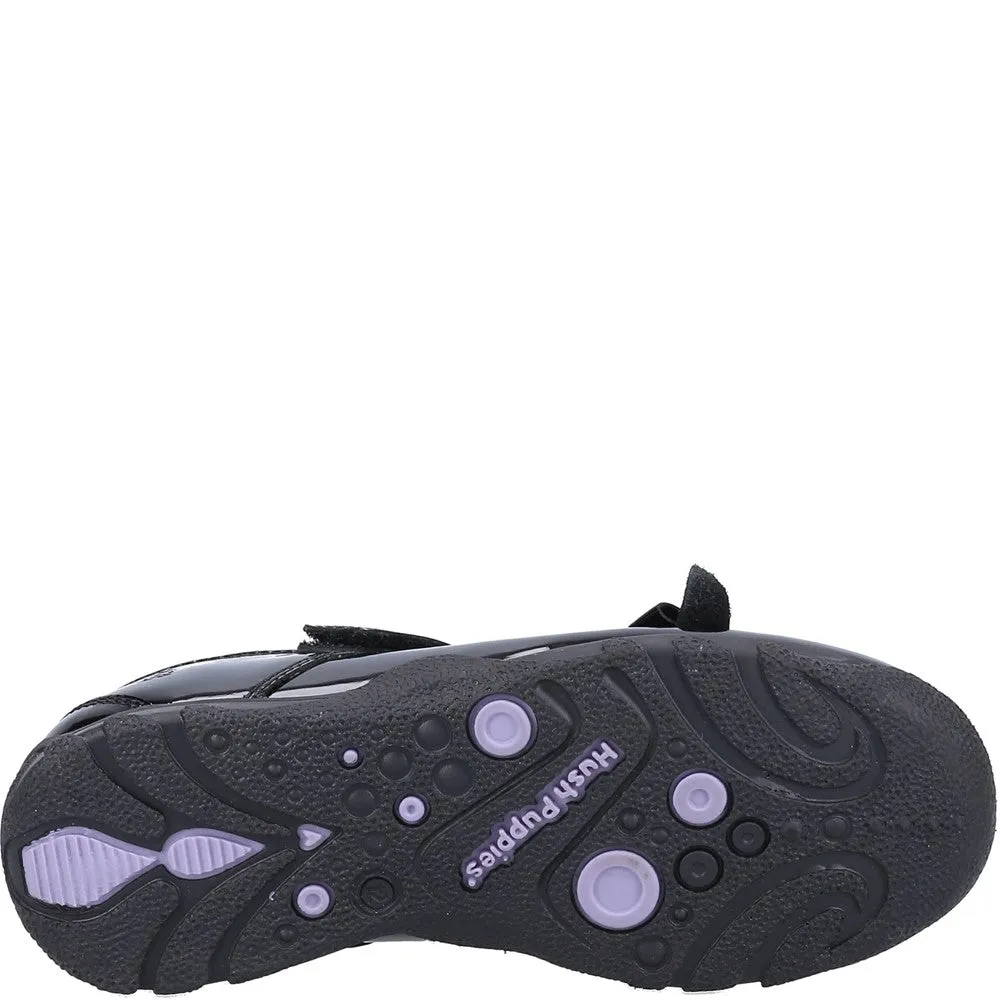 Black Carrie Senior Patent School Shoes
