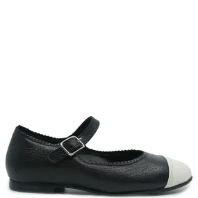 Blublonc Black and Cream Captoe Mary Jane