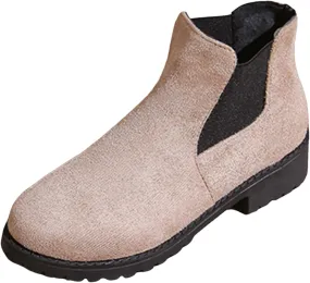 Boots for Women Ankle Booties Chelsea Boots Elastic Slip On Chunky Heel Boots for Ladies