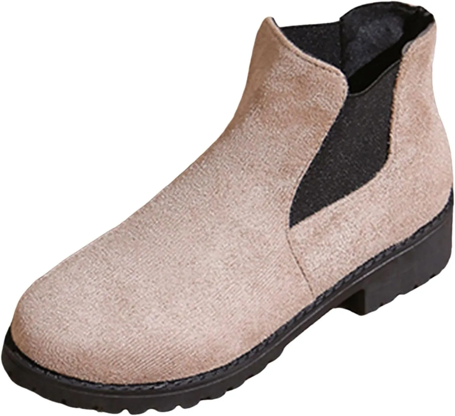 Boots for Women Ankle Booties Chelsea Boots Elastic Slip On Chunky Heel Boots for Ladies