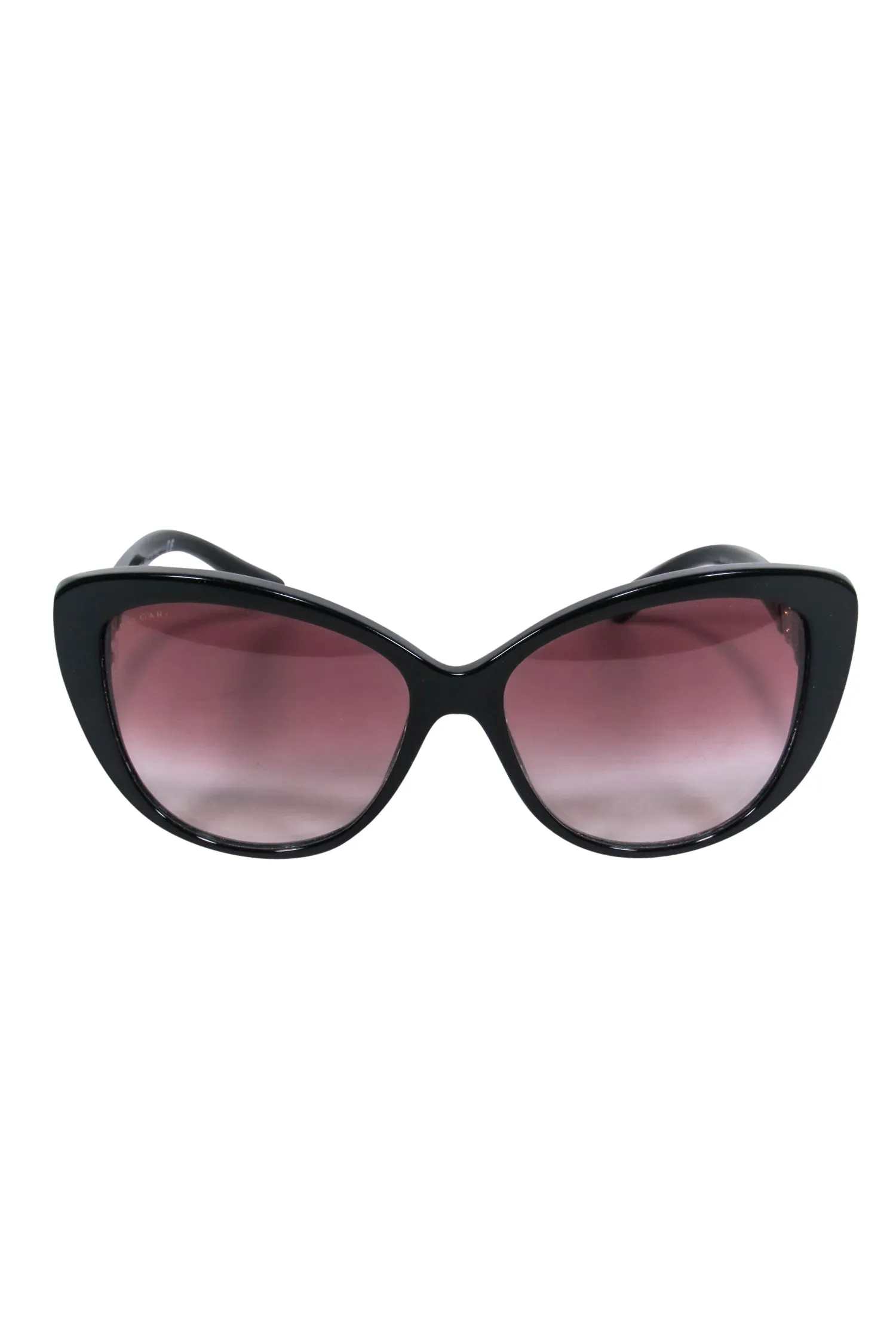 Bvlgari - Black Cat Eye Sunglasses w/ Jeweled Embellishments