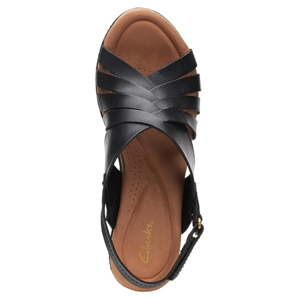 Clarks Elleri Grace Black Leather Sandal (Women's)
