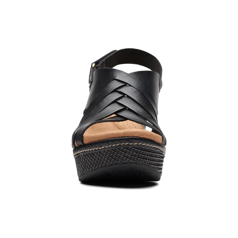 Clarks Elleri Grace Black Leather Sandal (Women's)