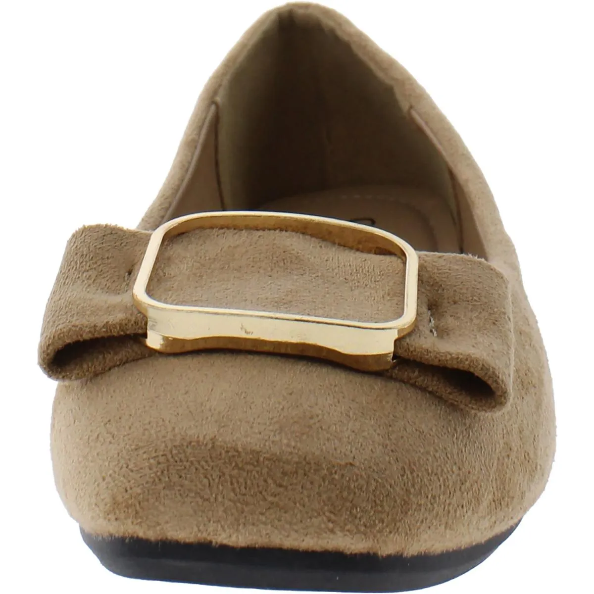CREPUSCOLO Womens Faux Suede Slip-On Ballet Flats