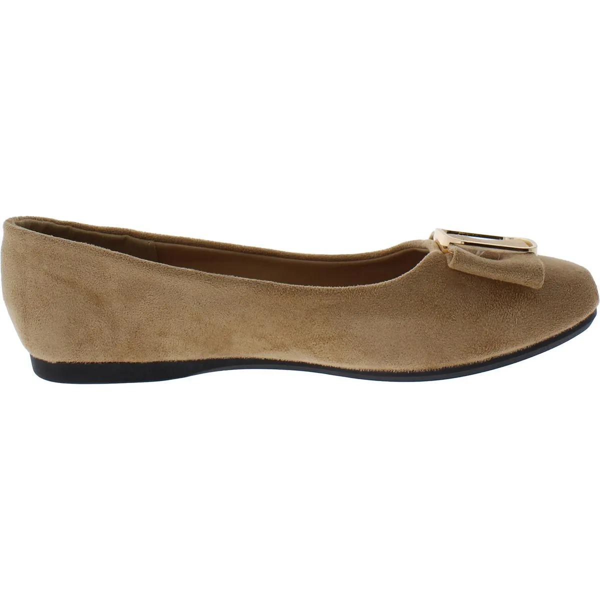CREPUSCOLO Womens Faux Suede Slip-On Ballet Flats