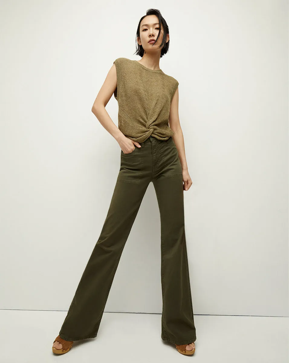Slim Wide-Leg Pants with Patch Pockets by Crosbie - Enhanced Title