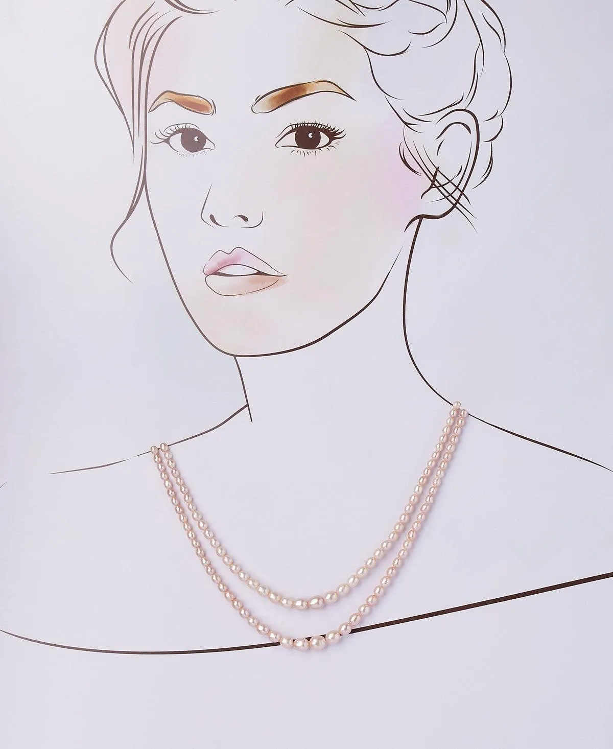 Elegant 2 line Pearl Necklace
