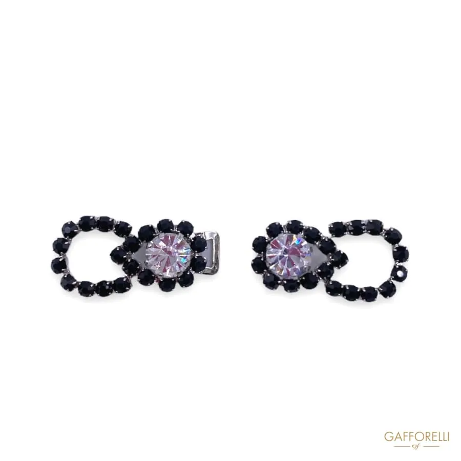 Elegant Hook with Swarovski Crystal and Black A514 - Gafforelli Srl