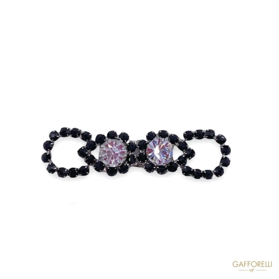 Elegant Hook with Swarovski Crystal and Black A514 - Gafforelli Srl