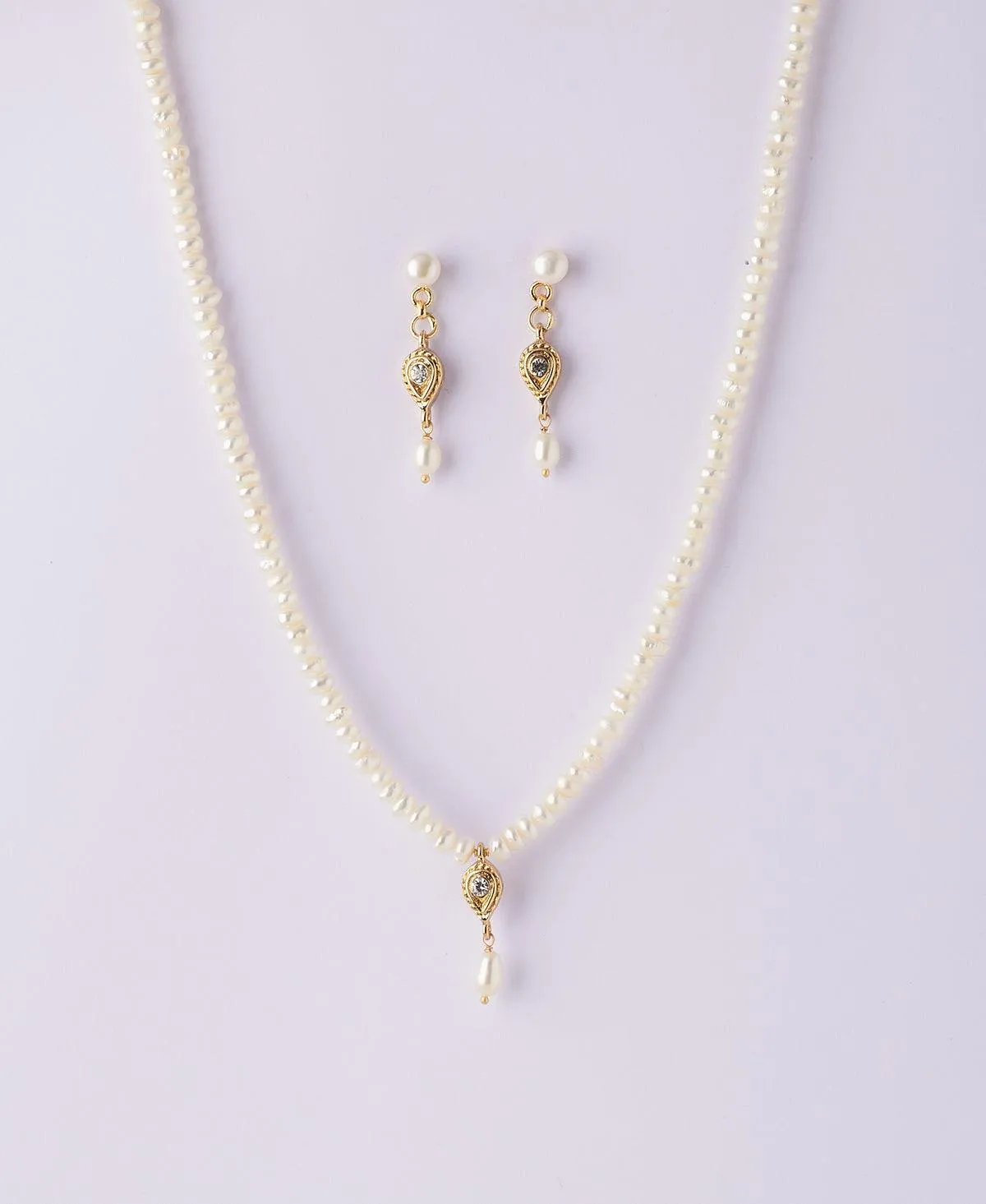 Elegant Real Pearl Necklace Set