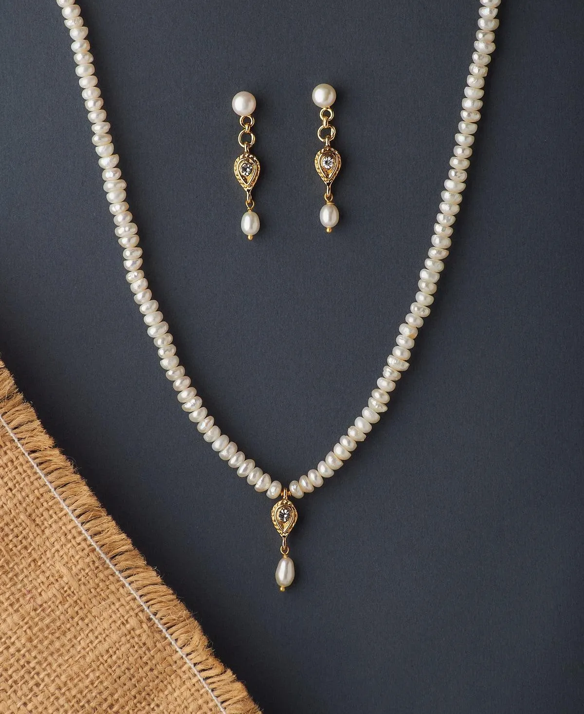 Elegant Real Pearl Necklace Set