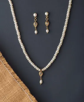 Elegant Real Pearl Necklace Set