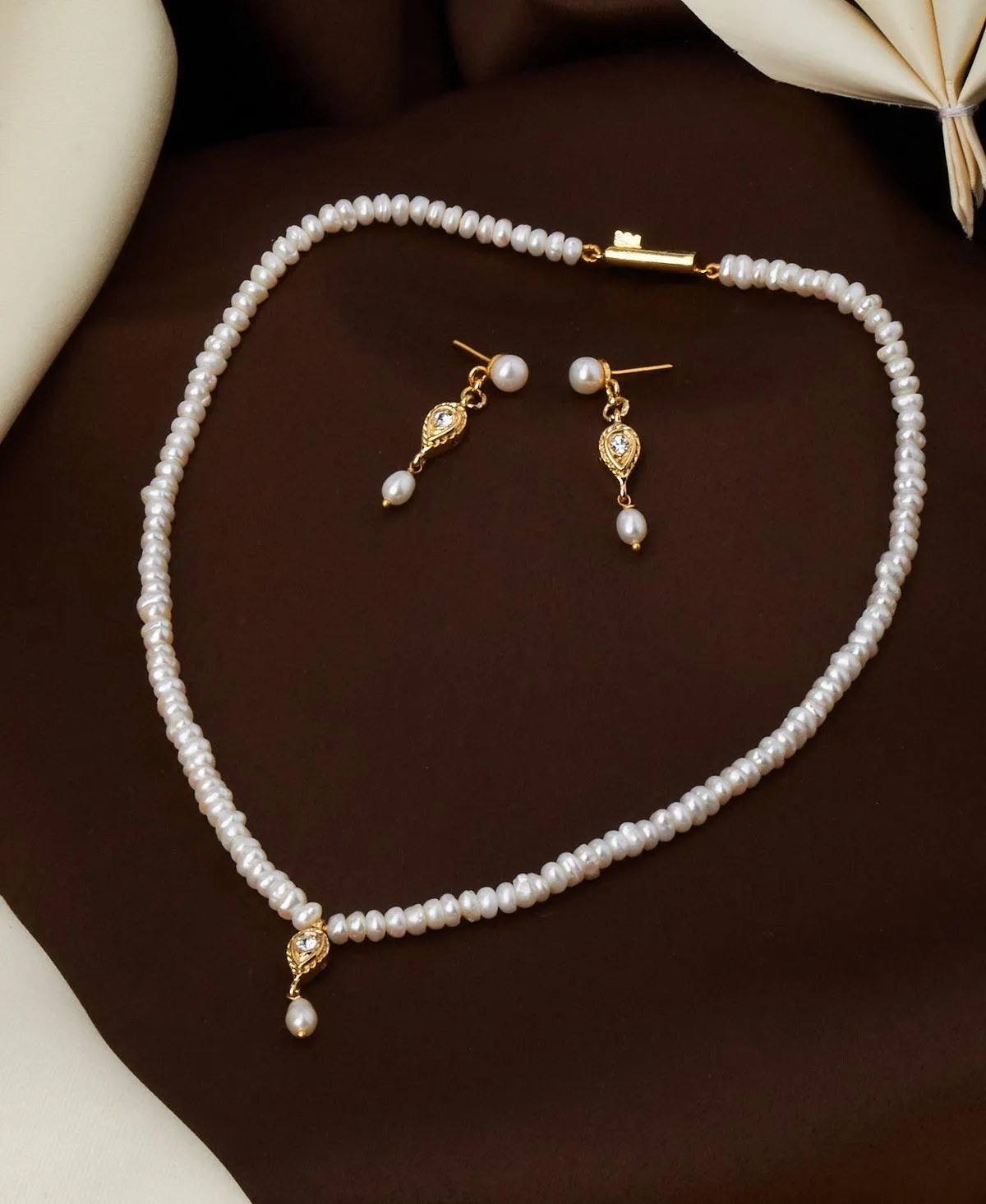 Elegant Real Pearl Necklace Set