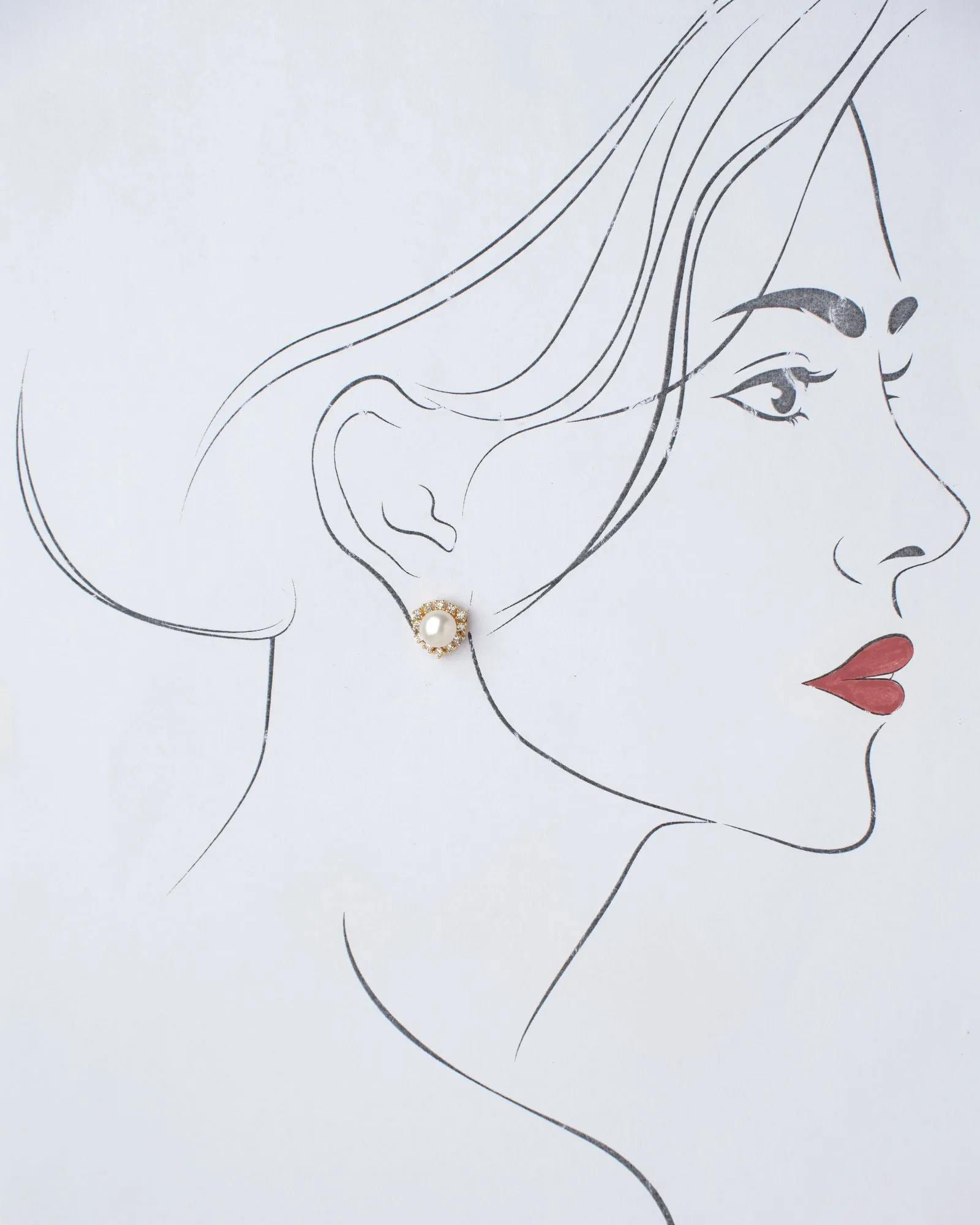 Elegant Stud Pearl Earring
