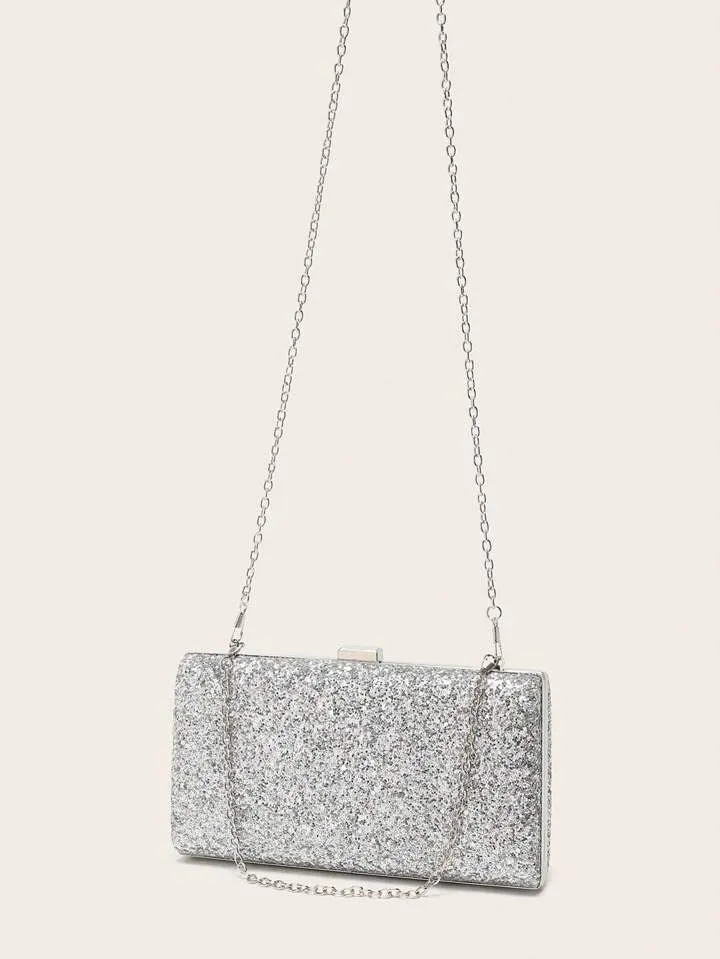 Evening Glitter Clutch ~ Red ~ Silver