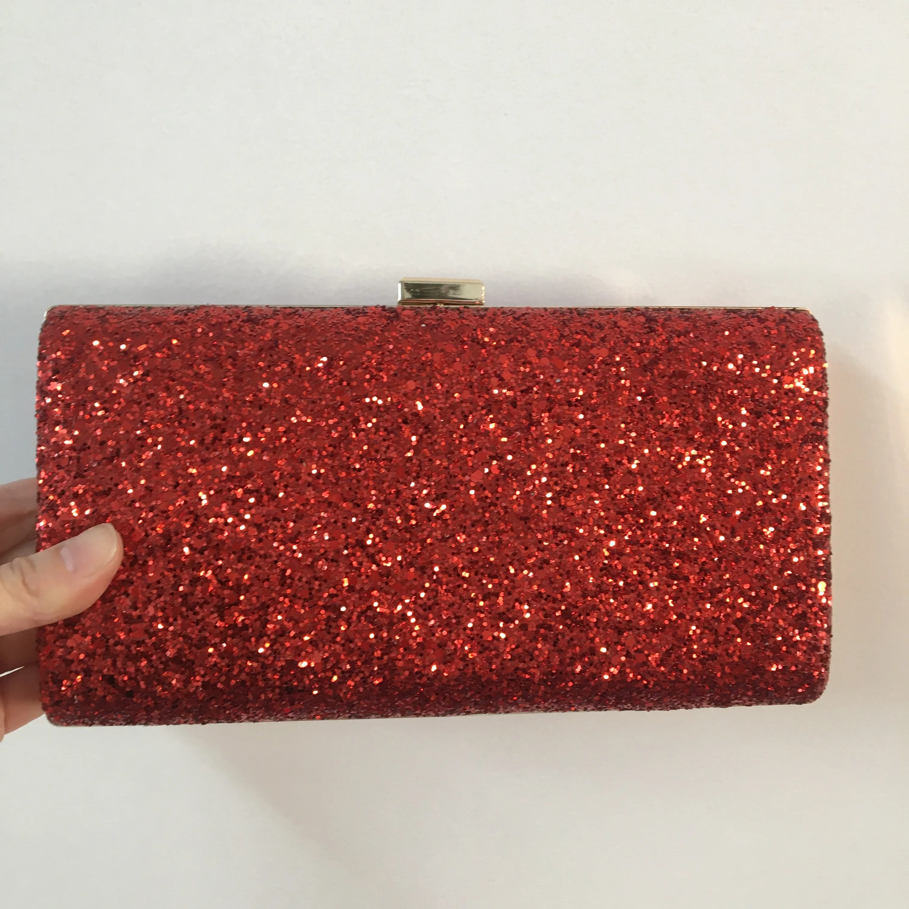 Evening Glitter Clutch ~ Red ~ Silver