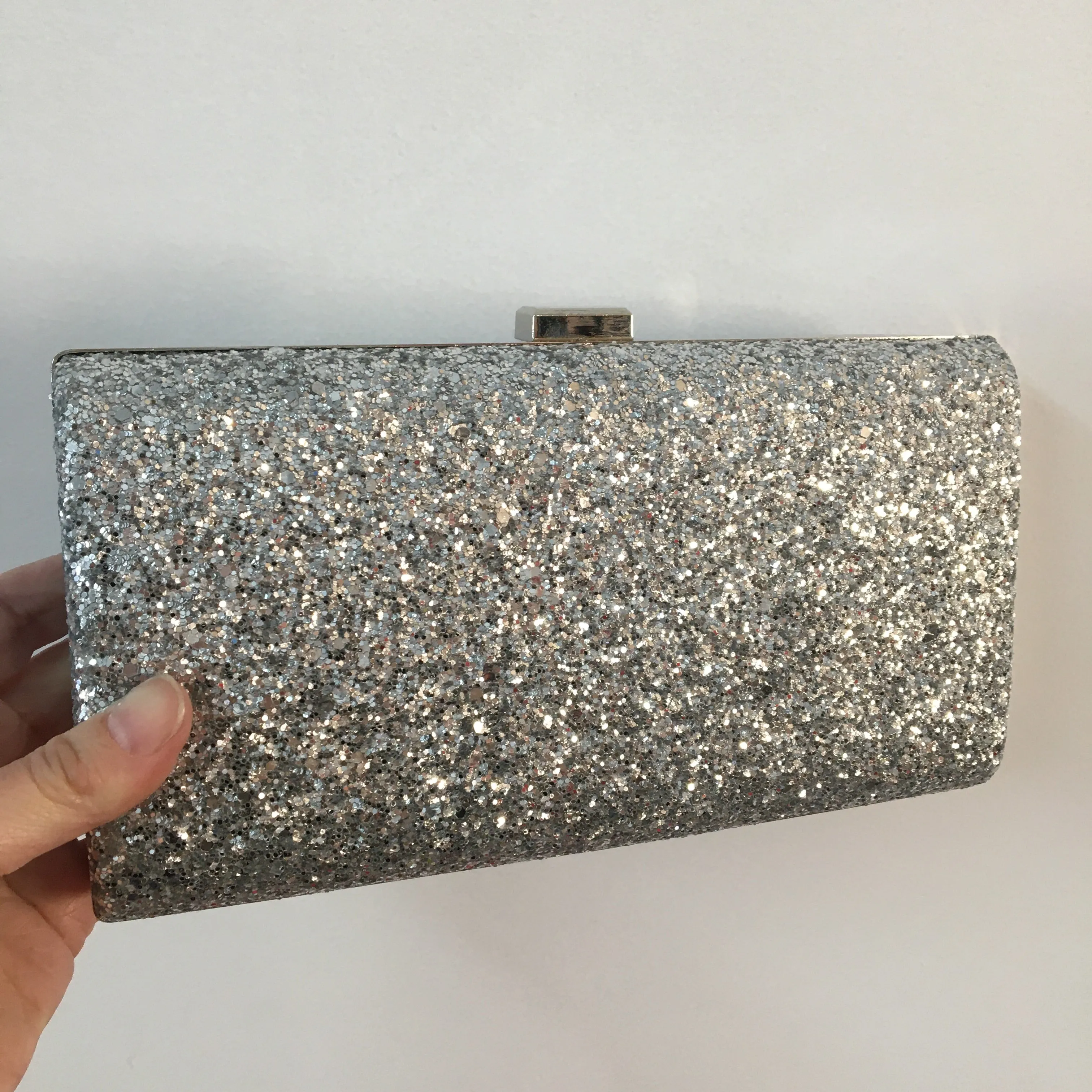 Evening Glitter Clutch ~ Red ~ Silver