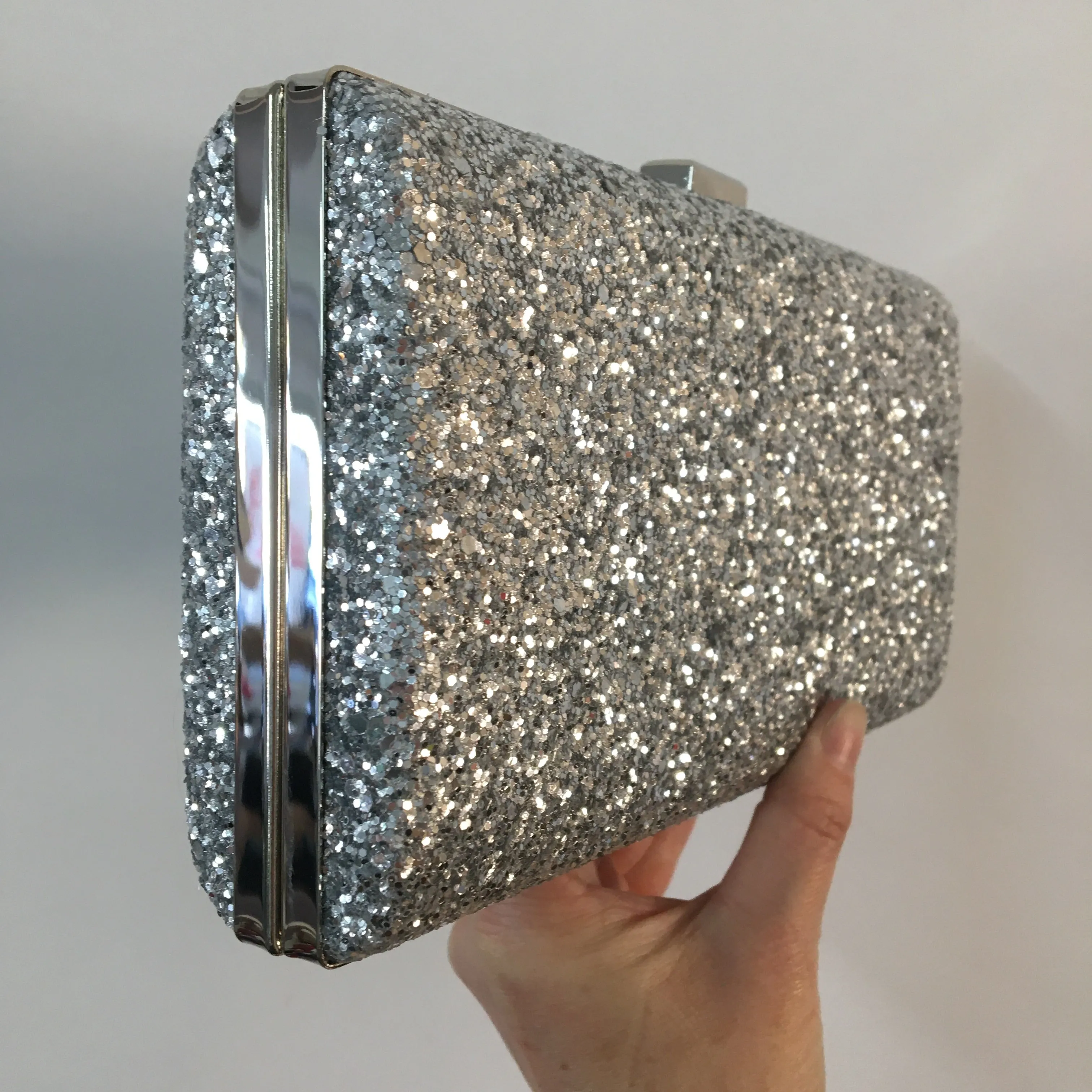 Evening Glitter Clutch ~ Red ~ Silver
