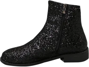 Fashion Glitter Ankle Boots Women Sparkly Zipper Low Heel Booties Shoes Round Toe Sequin Short Boot Mid Calf Bootie Wide Width Booties For Women Todays Deals In Clearance