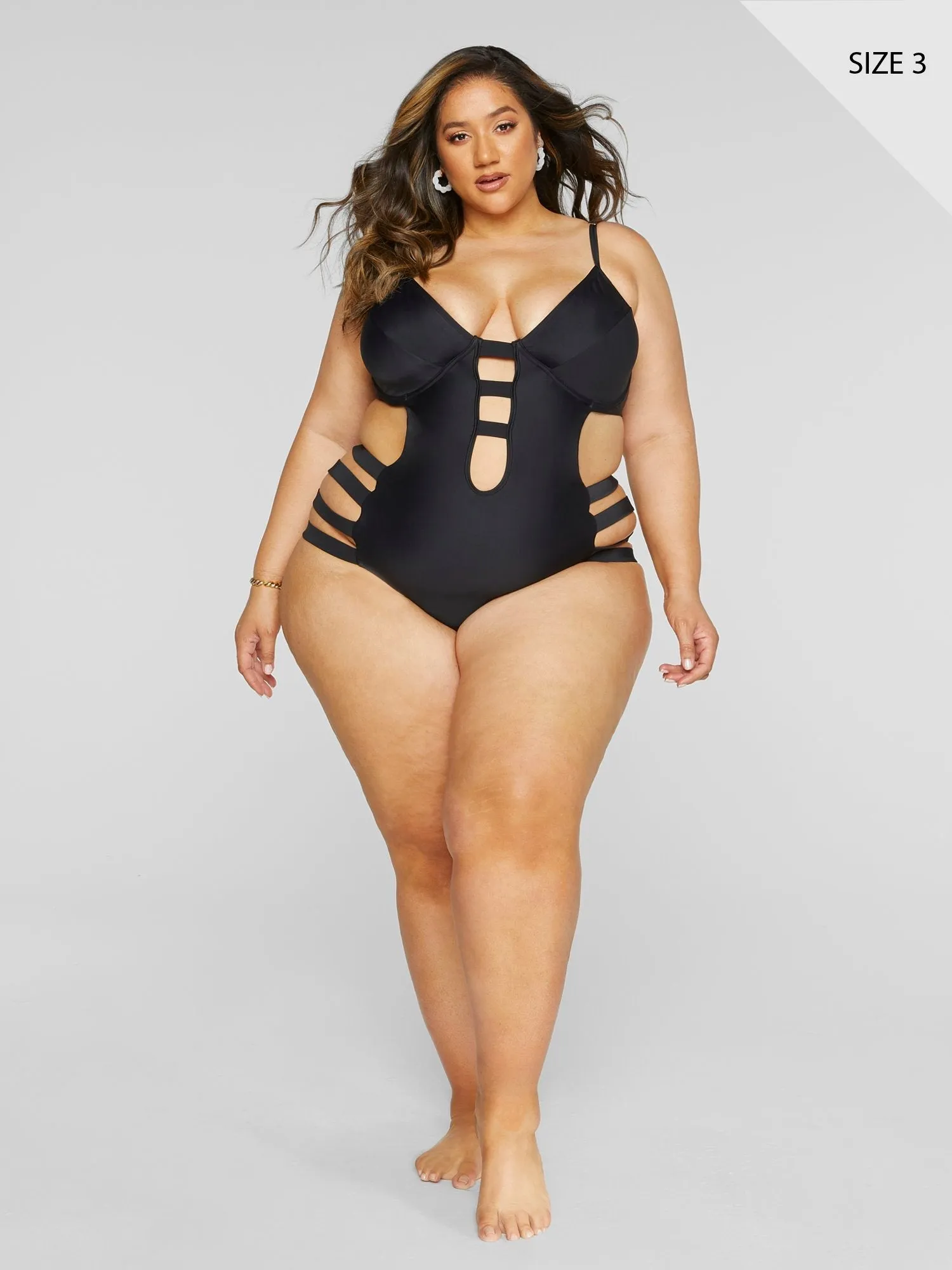Fashion To Figure - Chandra Caged One-Piece Monokini Swimsuit
