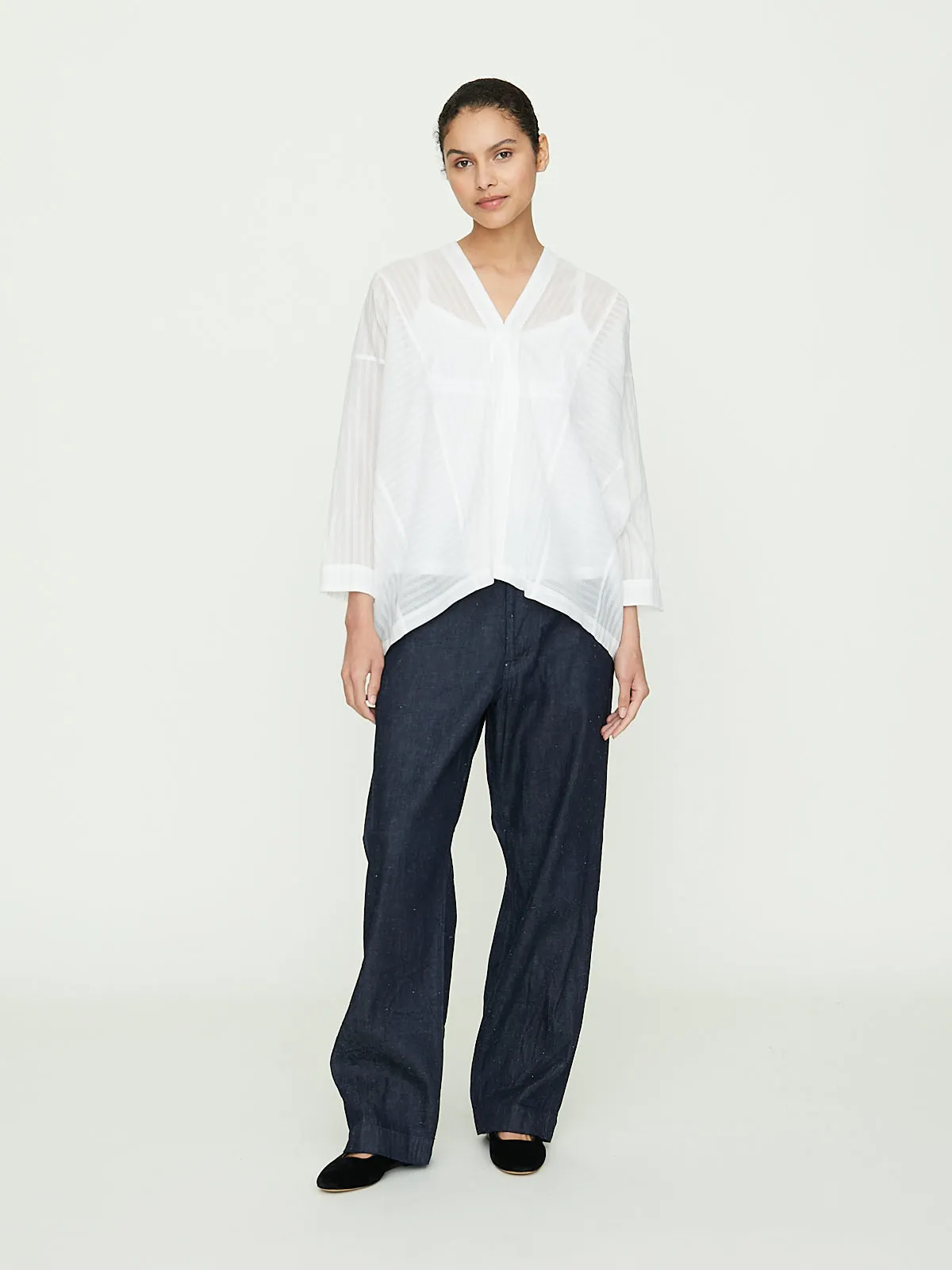 Flat Blouse in Pale Grey