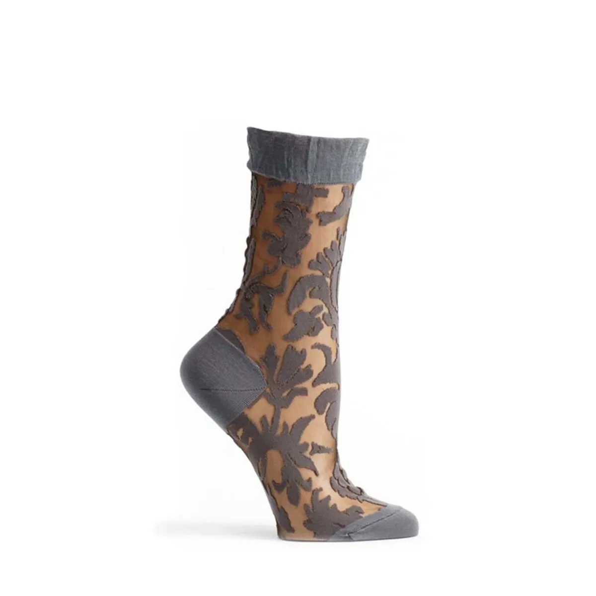 Floral Damask Crew Sock
