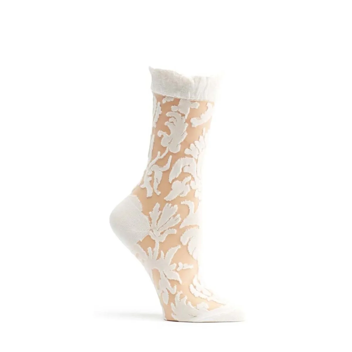 Floral Damask Crew Sock