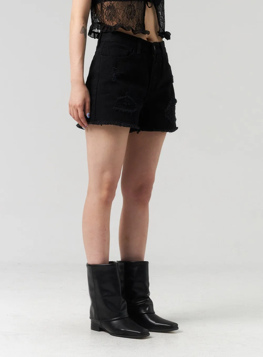 Folded Mid-Calf Boots CL318