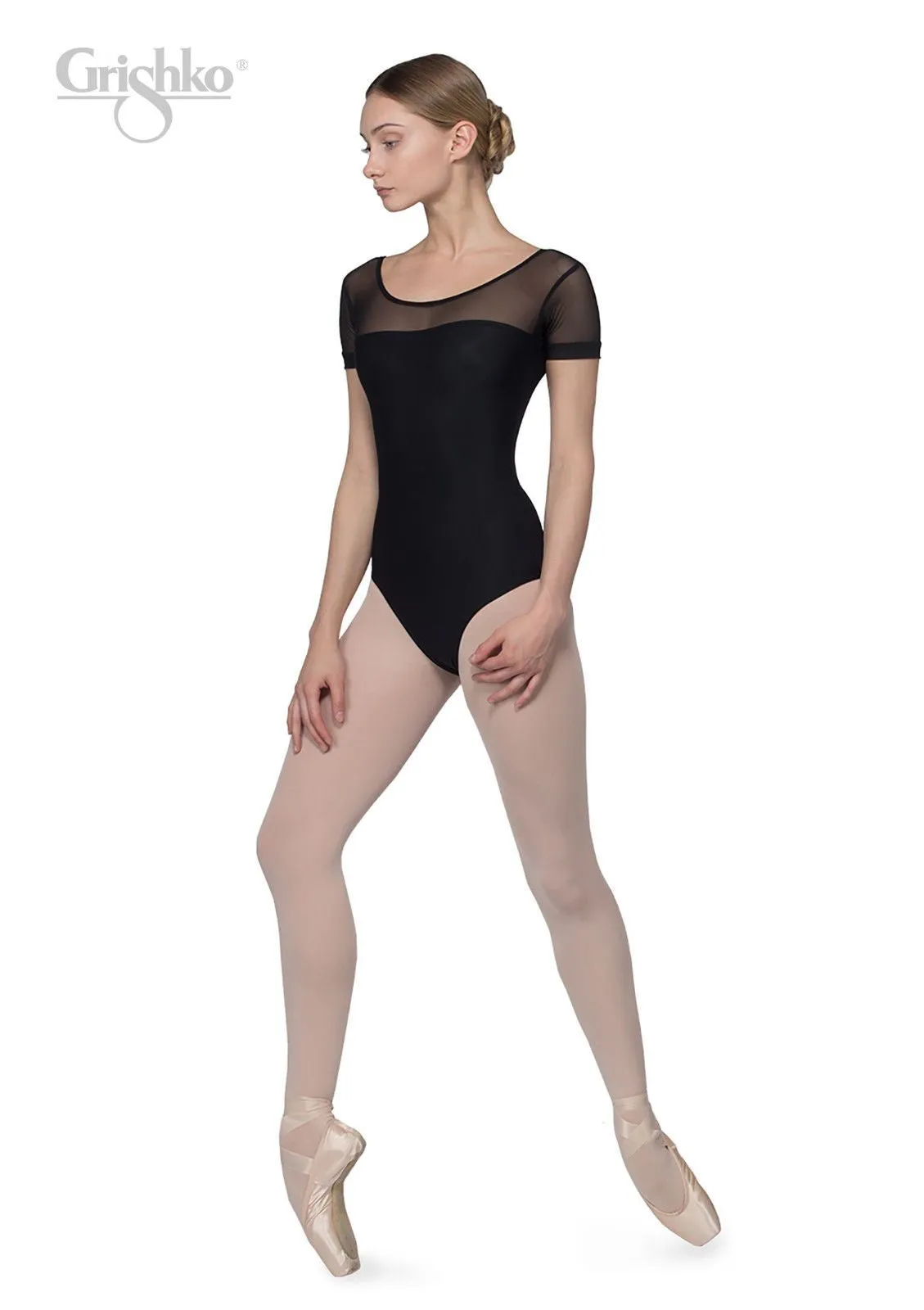 Grishko Stretch Mesh Short Sleeve Leotard