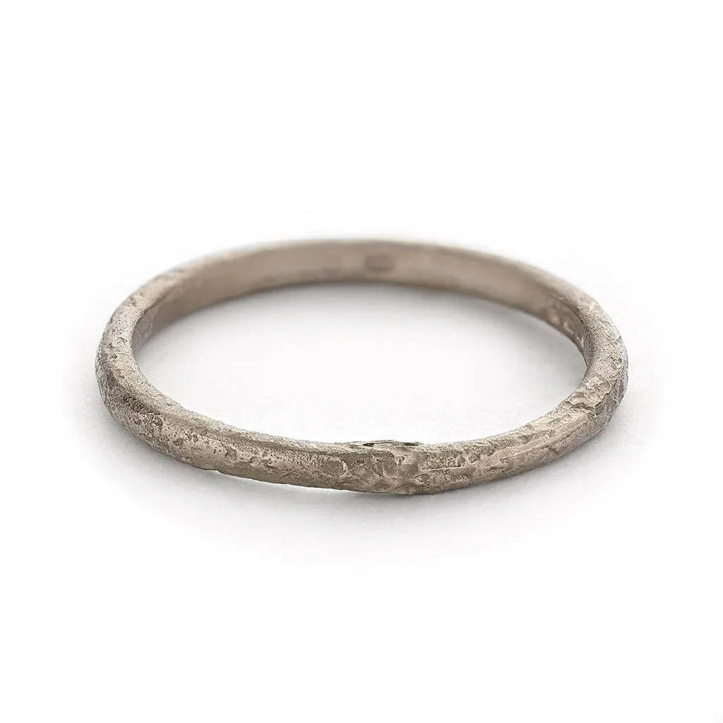 Half Round Textured Wedding Band