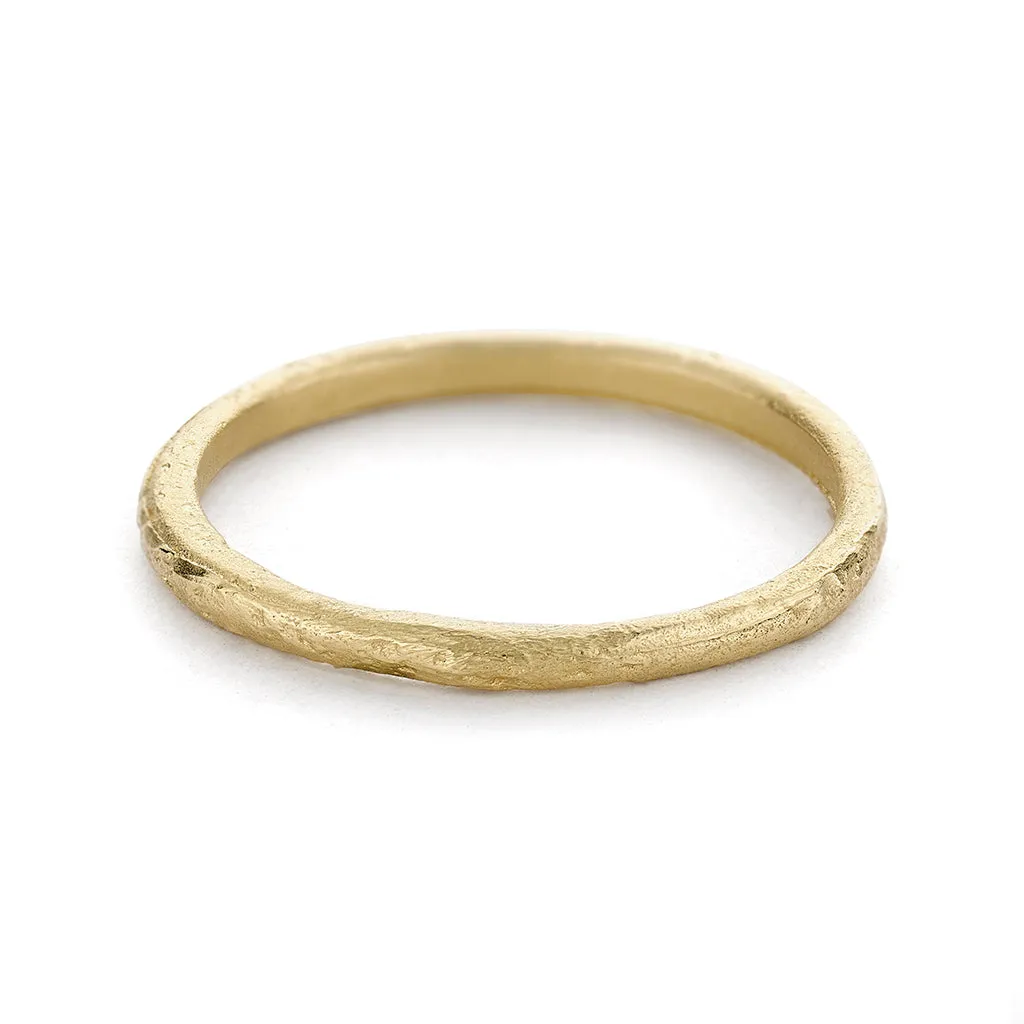 Half Round Textured Wedding Band