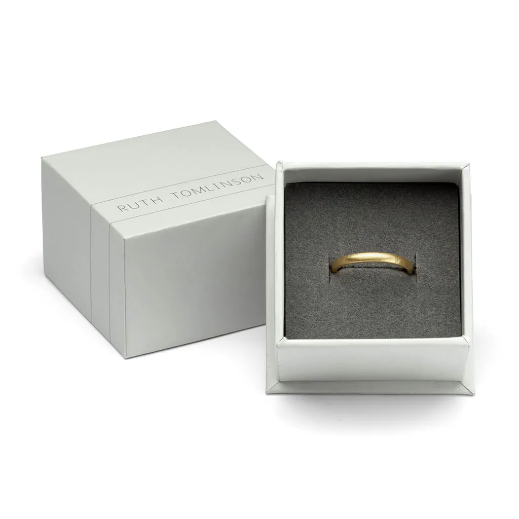 Half Round Textured Wedding Band