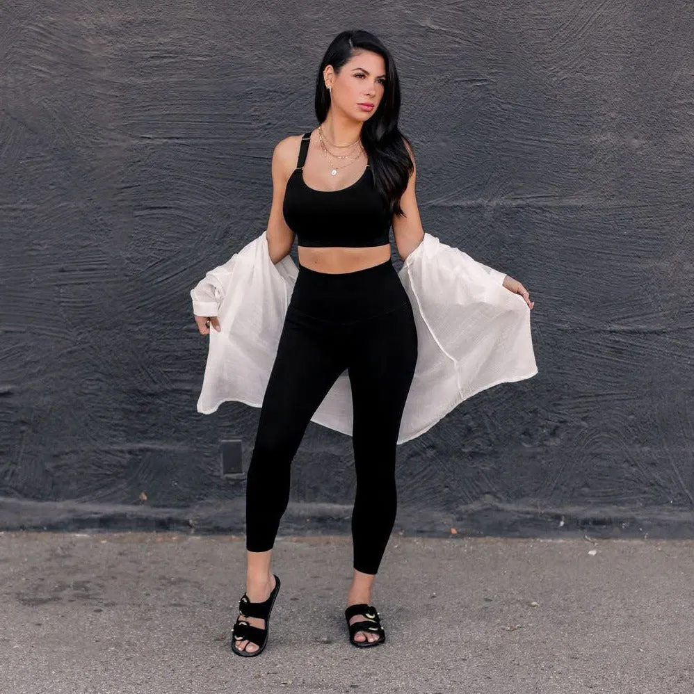 Incline Strappy Sports Bra - Black (Final Sale)