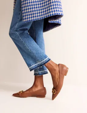 Iris Snaffle Ballet Flat-Tan Tumbled Leather