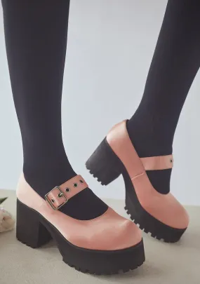 Just Peachy Satin Mary Janes