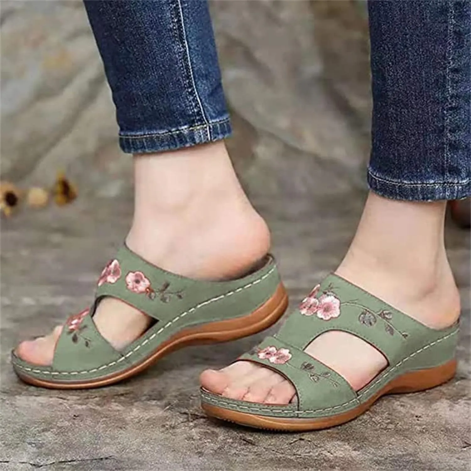 Lausiuoe Orthotic Sandals For Women With Arch Support Comfortable Walking Dressy Summer Casual Orthopedic Slides Flip Flops