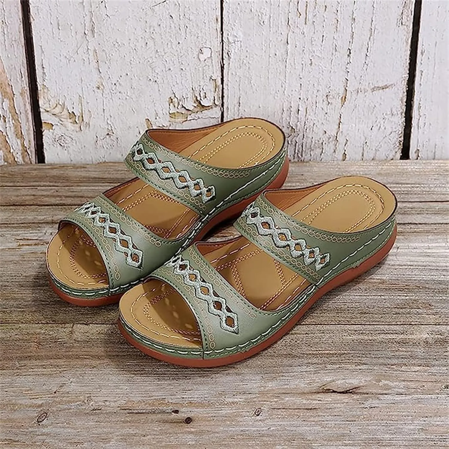 Lausiuoe Sandals Women Dressy Summer Flat Arch Support Orthotic Flips Flops Plantar Fasciitis Comfortable Orthopedic Slippers