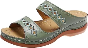 Lausiuoe Sandals Women Dressy Summer Flat Arch Support Orthotic Flips Flops Plantar Fasciitis Comfortable Orthopedic Slippers