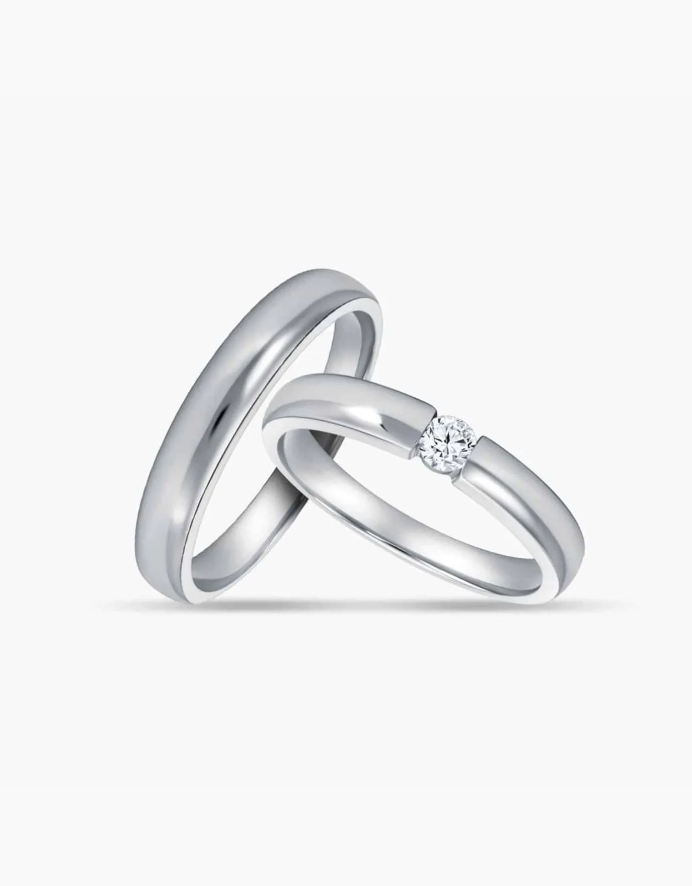 LVC Desirio Classic Wedding Band in White Gold